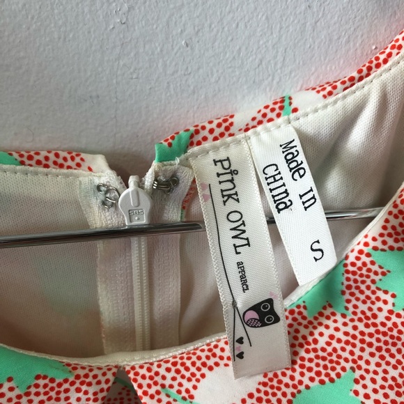 Pink owl tulip print dress - Picture 4 of 6